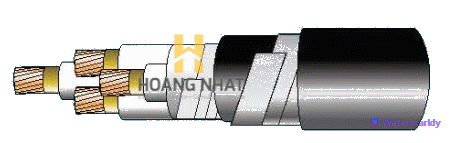 Cáp chống cháy theo IEC 60331-21, 0.6/1(1.2)kV, ruột đồng, 4 lõi, cách điện XLPE, giáp sợi thép mạ kẽm (hoặc giáp hai lớp băng thép)