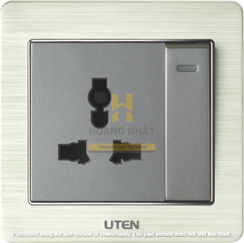 Bộ công tắc 1 chiều và ổ cắm 3 chấu V6 Uten