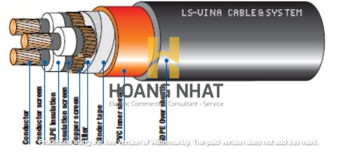 CÁP 6.35/11(12)kV CÁCH ĐIỆN XLPE VỎ BỌC NHỰA PVC/HDPE 3 LÕI