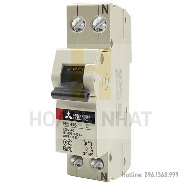 Aptomat MCB BH-D6 1P+N 4A 6kA C N Mitsubishi