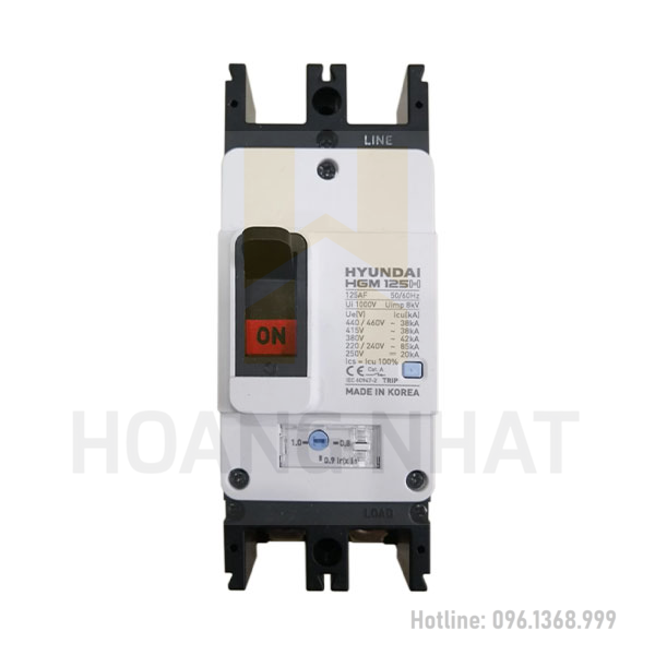 Aptomat MCCB HGM125H-F 2P 50A 85kA Hyundai