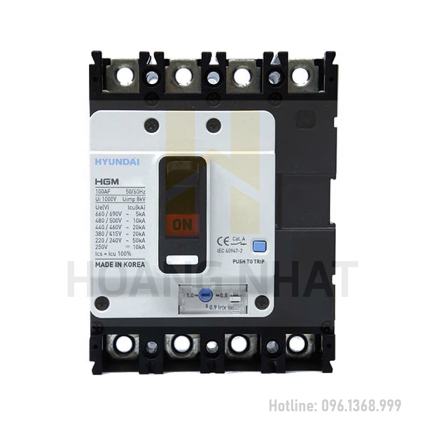 Aptomat MCCB HGM100S-F 4P 50A 20kA Hyundai