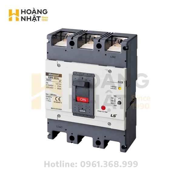 Aptomat ELCB LS EBN803c 3P 500A 37kA