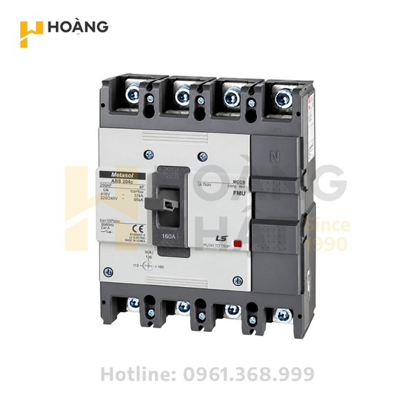 Aptomat MCCB LS ABS204c FMU 4P 160A 37kA