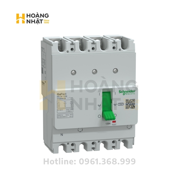Aptomat MCCB G12E4F125 4P 125A 15kA GoPact 125E