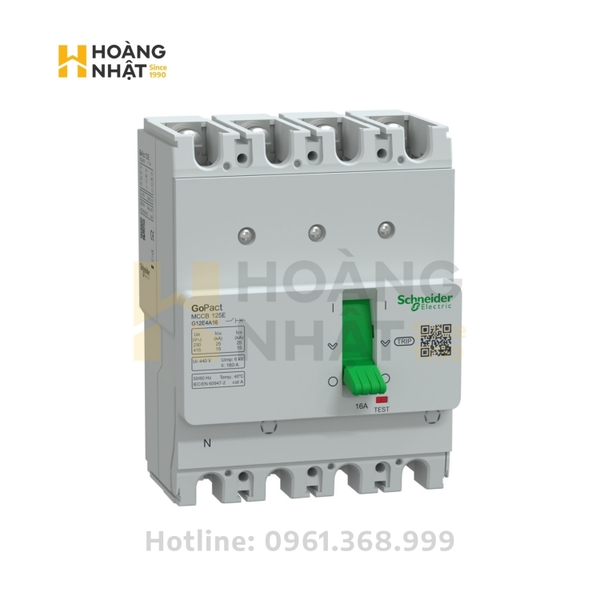 Aptomat MCCB G12E4F16 4P 16A 15kA GoPact 125E