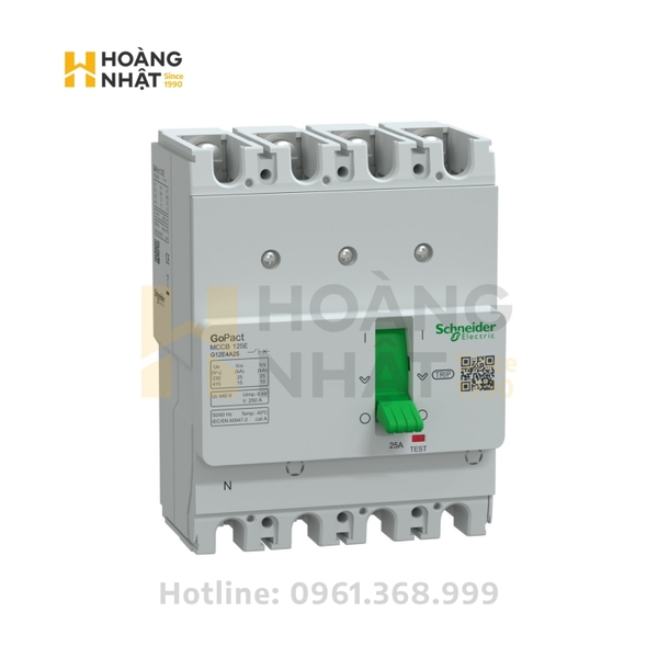 Aptomat MCCB G12E4F25 4P 25A 15kA GoPact 125E