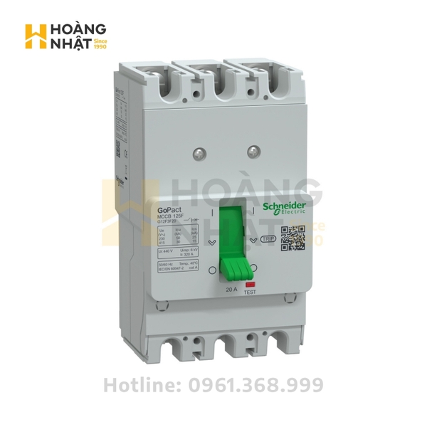 Aptomat MCCB G12F3F20 3P 20A 30kA GoPact 125F