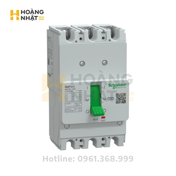 Aptomat MCCB G12F3F80 3P 80A 30kA GoPact 125F