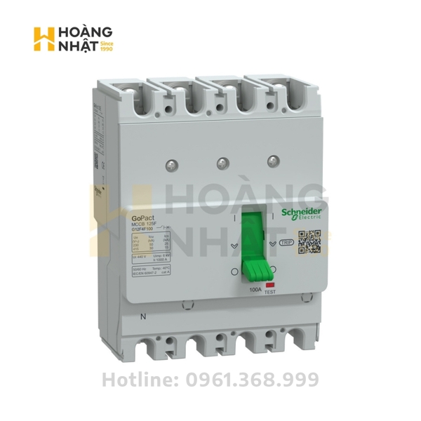 Aptomat MCCB G12F4F100 4P 100A 30kA GoPact 125F