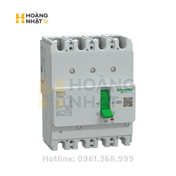 Aptomat MCCB G12F4F63 4P 63A 30kA GoPact 125F