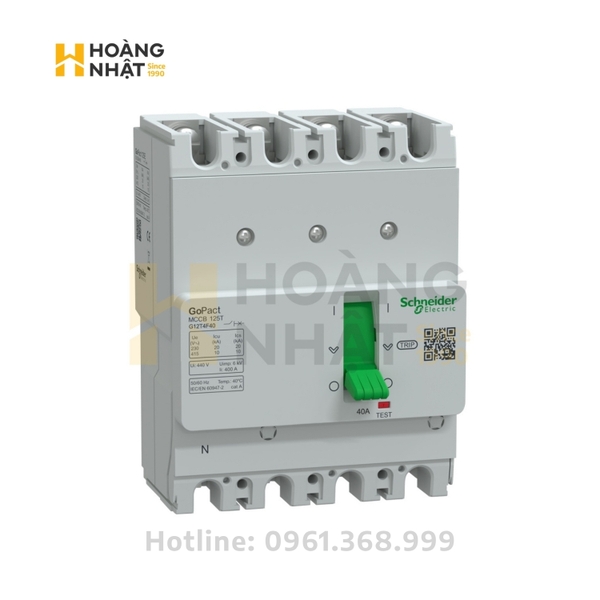 Aptomat MCCB G12T4F40 4P 40A 10kA GoPact 125T