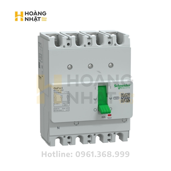 Aptomat MCCB G12T4F63 4P 63A 10kA GoPact 125T