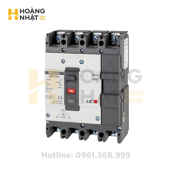 Aptomat MCCB LS ABS104c FMU 4P 125A 37kA