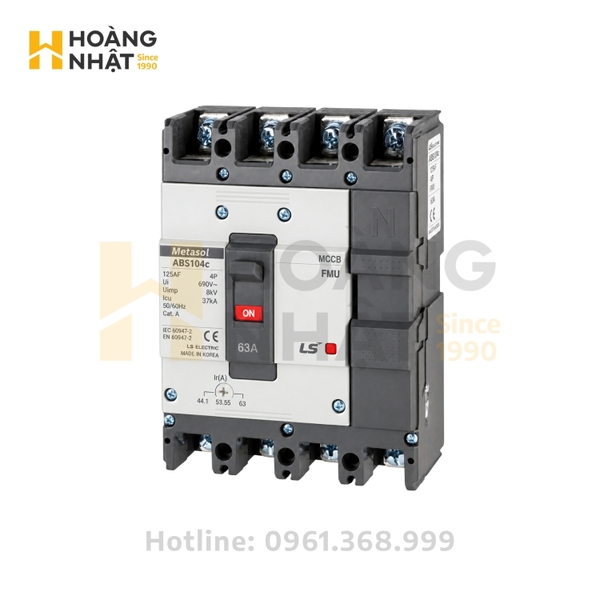 Aptomat MCCB LS ABS104c FMU 4P 63A 37kA