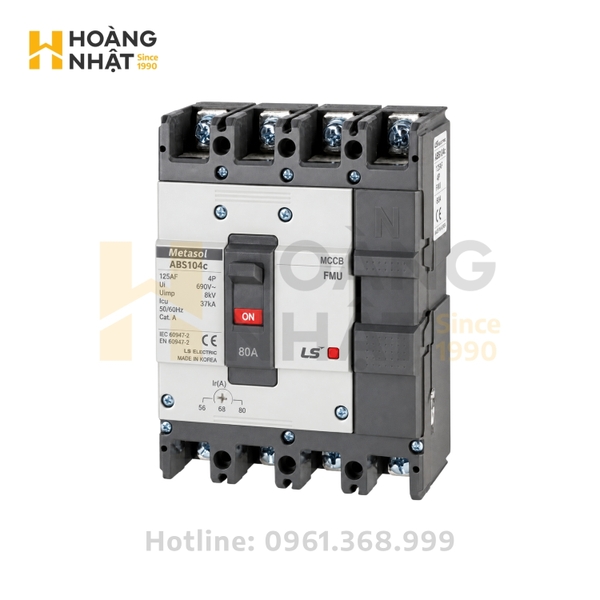 Aptomat MCCB LS ABS104c FMU 4P 80A 37kA