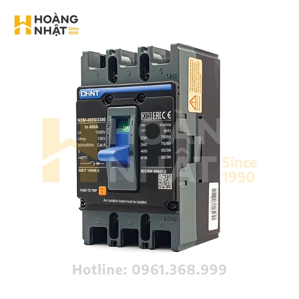 Aptomat MCCB CHINT NXM‐400S/3300 400A 3P 50kA