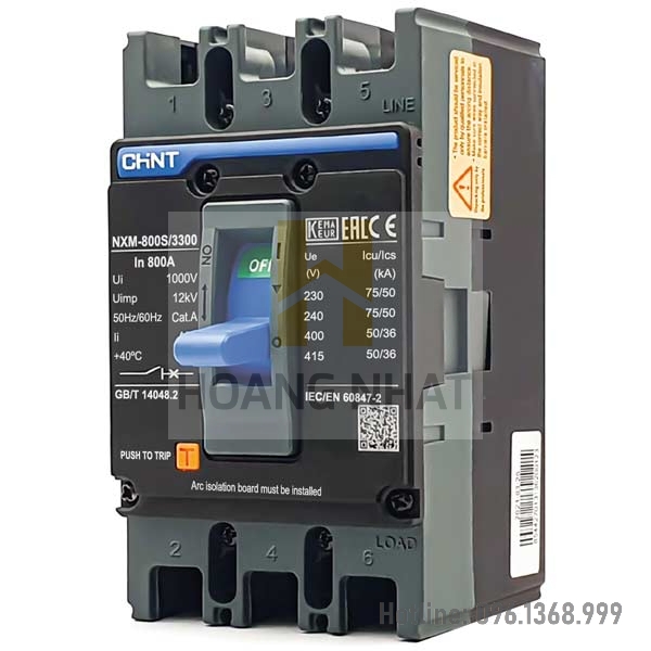 Aptomat MCCB NXM-800S/3300 3P800A 50kA Chint