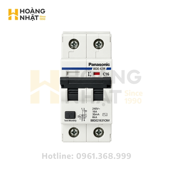 Aptomat chống giật RCBO Panasonic BBDE21631CNV 2P 16A 30mA