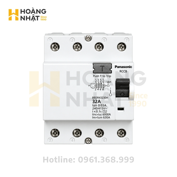 Aptomat chống giật RCCB Panasonic BBDR43230HV 4P 32A 30mA
