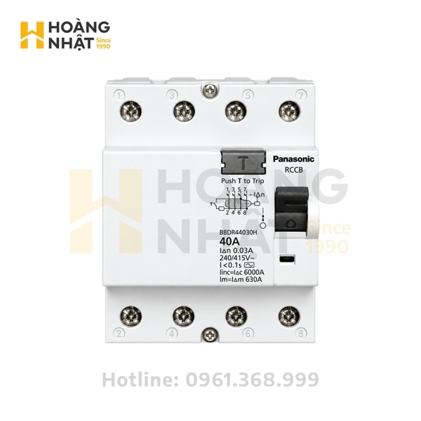 Aptomat chống giật RCCB Panasonic BBDR44030HV 4P 40A 30mA