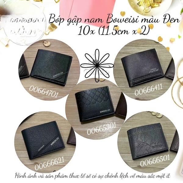 HLK Bóp gập dành cho nam Boweisi 10x (11,5cm x 2)