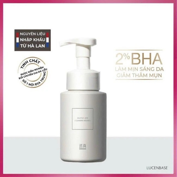 Sữa Rửa Mặt Tạo Bọt BHA Salicylic Acid Cleansing Mousse Lucenbase