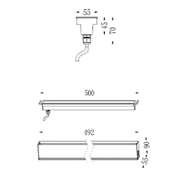 Inground Light ST2055L1Ba-A3-Y-0.5M