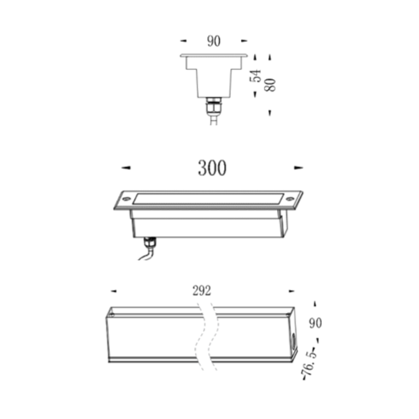 Inground Light ST2090L1Ba-A3-Y-0.3M