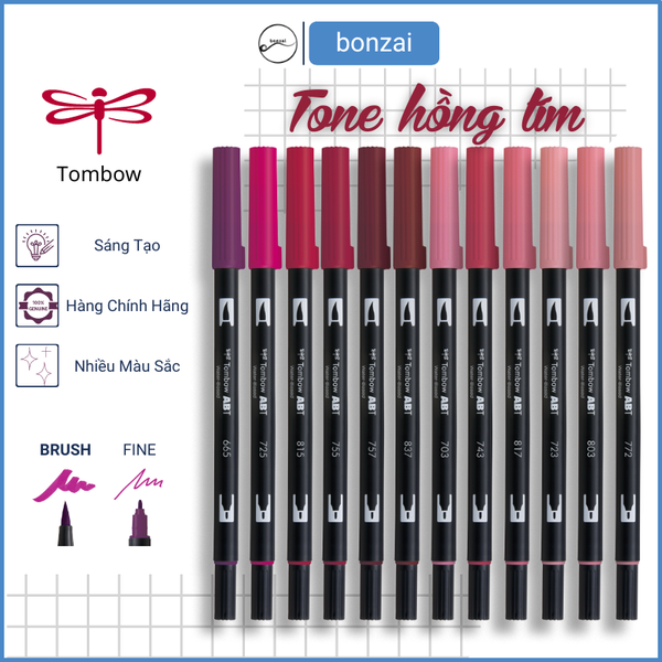Bút Cọ TOMBOW ABT Dual Brush Pens Tone Hồng và Tím