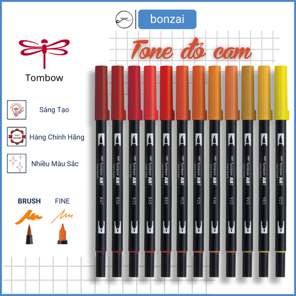 Bút Cọ TOMBOW ABT Dual Brush Pens Tone Đỏ Cam