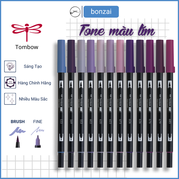 Bút Cọ TOMBOW ABT Dual Brush Pens Tone Màu Tím