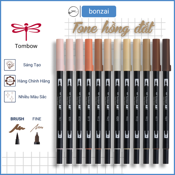 Bút Cọ TOMBOW ABT Dual Brush Pens Tone Hồng Đất