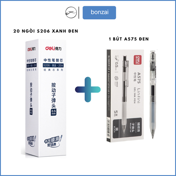 COMBO 20 Ngòi Deli Tặng 1 Bút A575 Đen