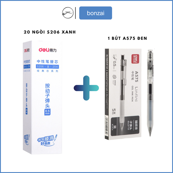 COMBO 20 Ngòi Deli Tặng 1 Bút A575 Đen