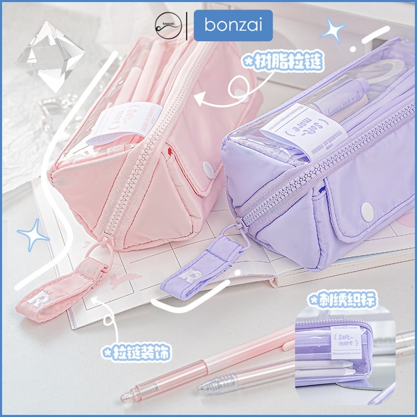 Túi đựng bút ROSYPOSY PRISM limpid dung tích lớn thiết kế mềm mại
