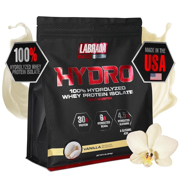 Labrada Pro Series Hydrolyzed Whey Protein Isolate, 4lbs (45 Servings)