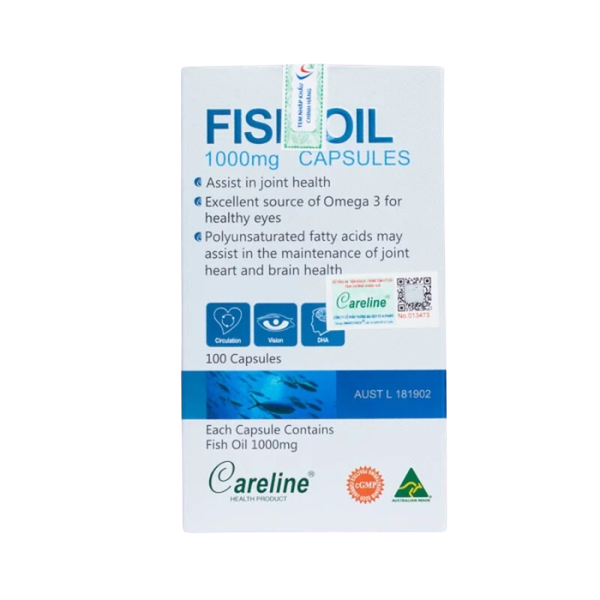 Dầu cá hồi đại dương Úc Careline Fish Oil 1000mg