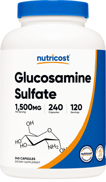 Viên Uống Nutricost Glucosamine Sulfate (240 Viên), Hỗ Trợ Sương Khớp và Sụn Chắc Khỏe