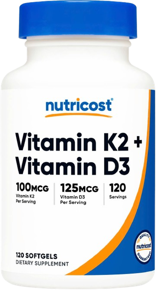 Nutricost Vitamin K2 + D3, 120 Softgels
