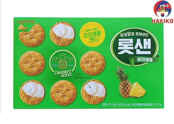 Bánh Quy Kem Socola Lotte Hàn Quốc vị Dứa 315G 롯샌 파인애플