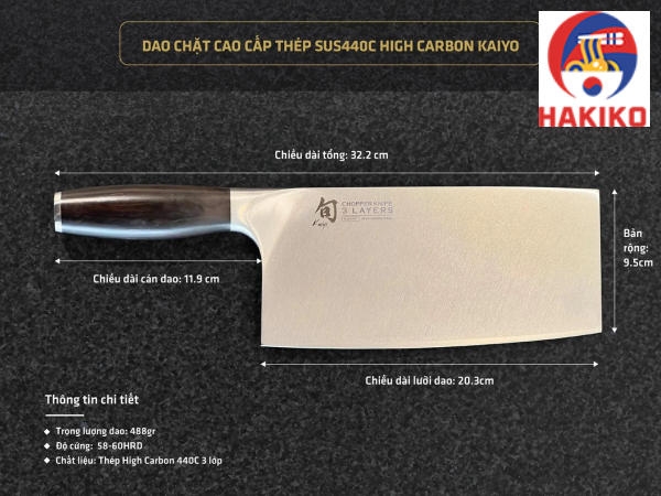 Dao Chặt Cao Cấp Thép 440C High Carbon Kaiyo Nhật Bản