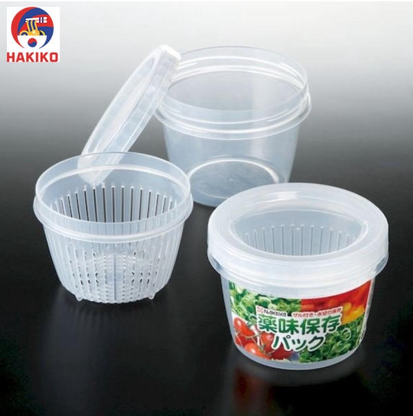 Hộp Nhựa Đựng Thực Phẩm 2 Lớp 500Ml Dáng Tròn Nakaya Nhật Bản