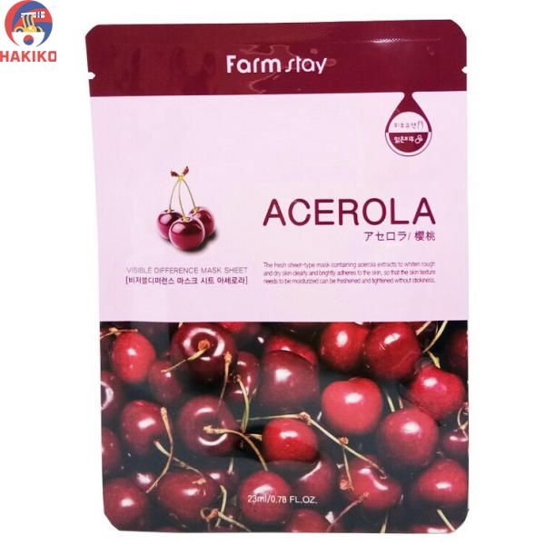 Mặt Nạ Dưỡng Da Farmstay Cherry Acerola Hàn Quốc 23Ml 아세로라 마스크시트