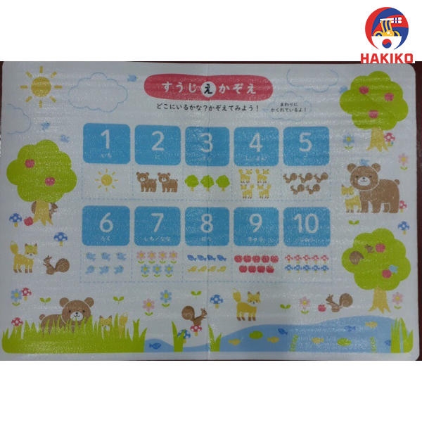 Miếng Dán Tường Gạch Nhà Tắm Cho Bé (Mẫu Số Đếm) Nhật Bản