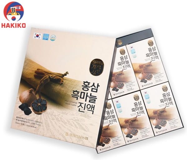 Nước Hồng Sâm Tỏi Đen Kanghwa Hàn Quốc 70Ml X 30 Gói 흑마늘진액