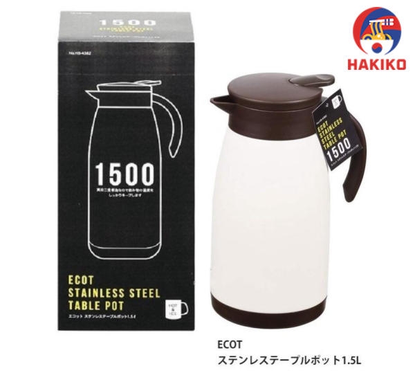Phích Inox Giữ Nhiệt Cao Cấp 1,5L Ecot Nhật Bản