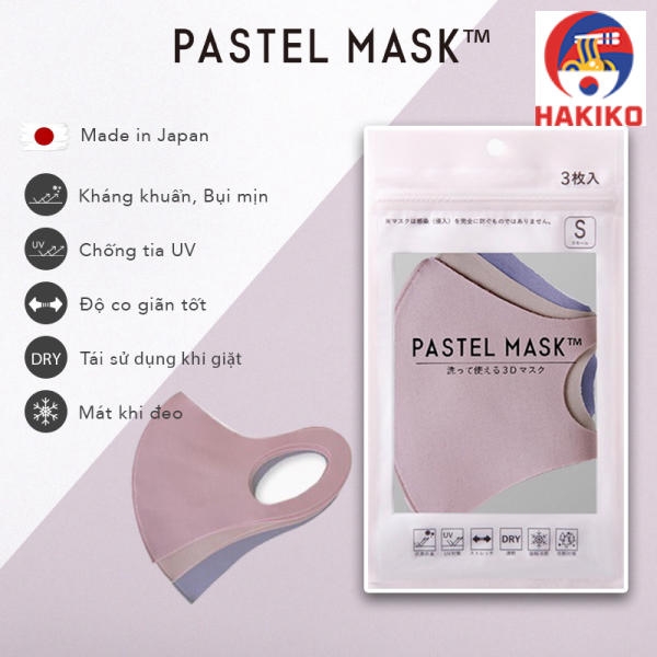 Set 3 Khẩu Trang Vải Pastel Nhật Bản