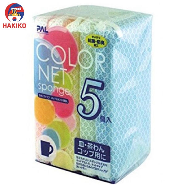 Set 5 Miếng Xốp Rửa Bát Bọc Lưới Nhật Bản