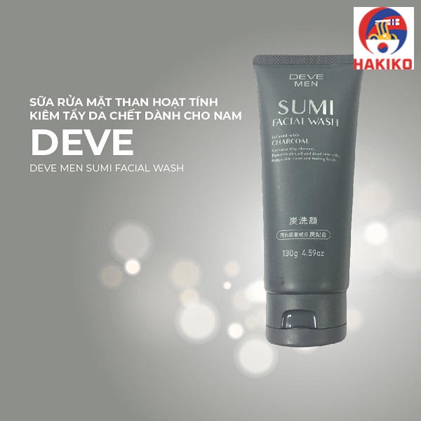 Sữa Rửa Mặt Làm Sạch Sâu, Chiết Xuất Than Hoạt Tính Cho Nam  Deve 170G Nhật Bản